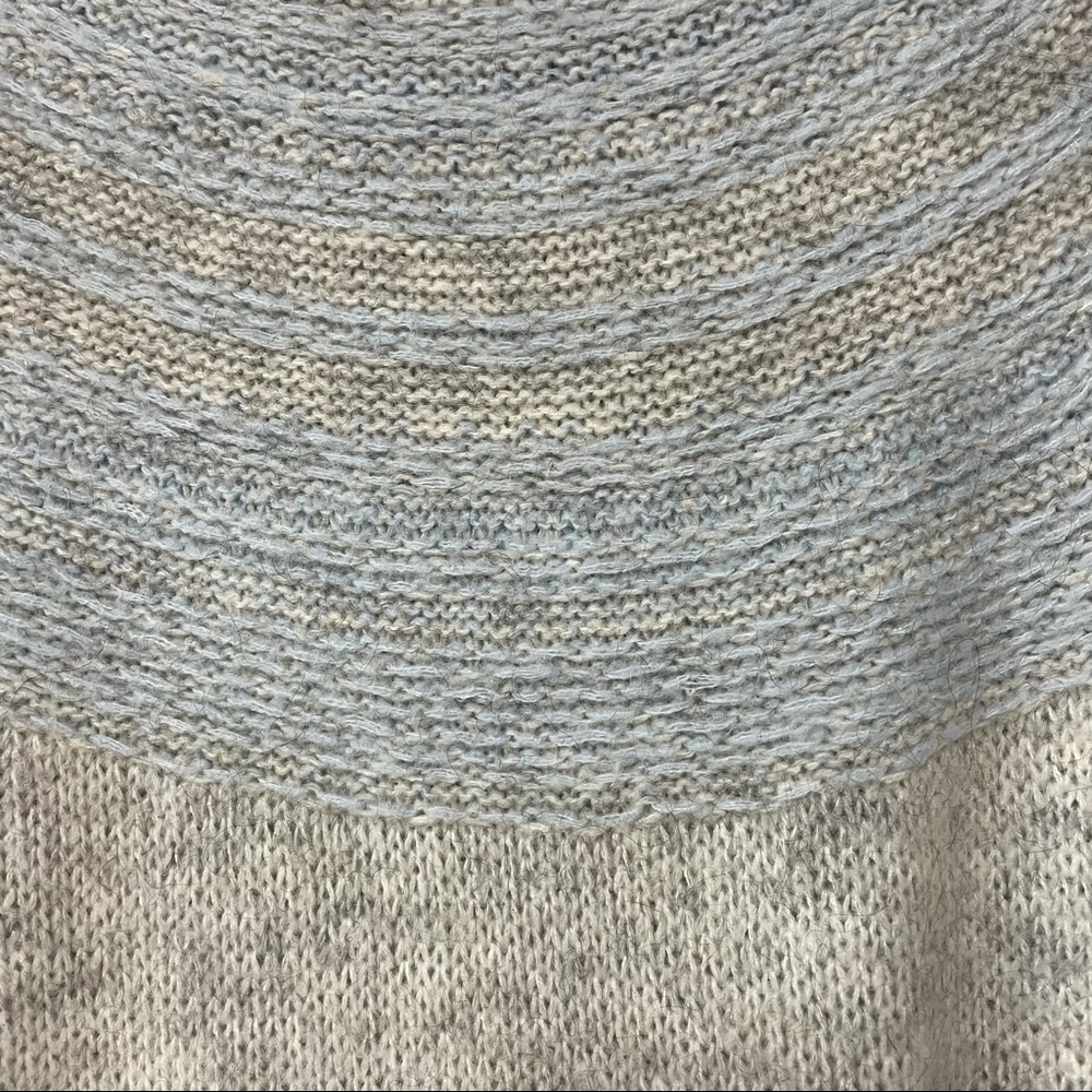 Loft Grey Blue Mohair Blend Crew Sweater Sz S Raglan Sleeve - Picture 5 of 6